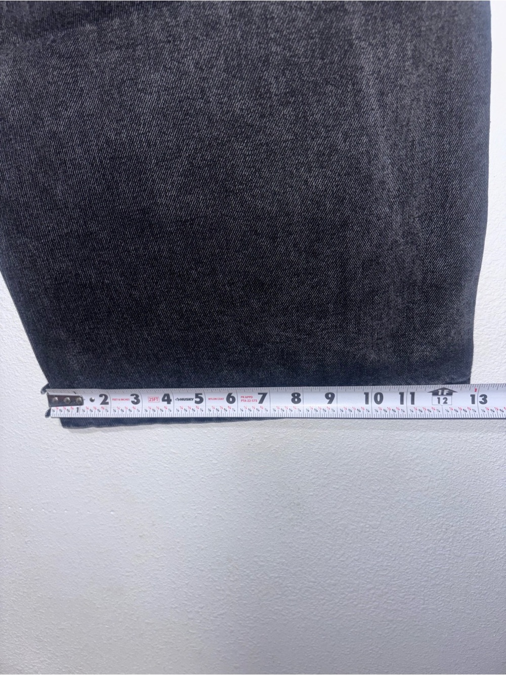 Black Washed Gloe Wide Leg Denim Jeans with White Embroidered Details - Picture 5 of 5